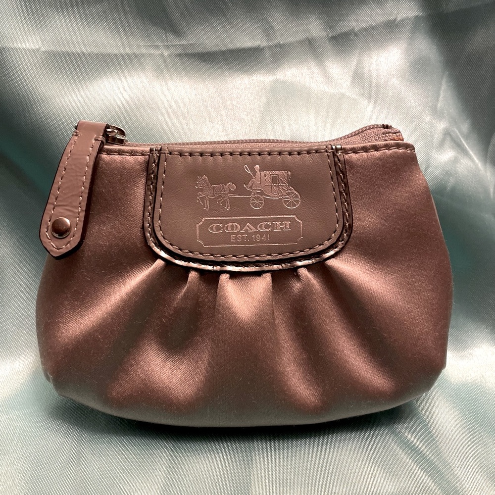 Small Silver Coach Coin Purse